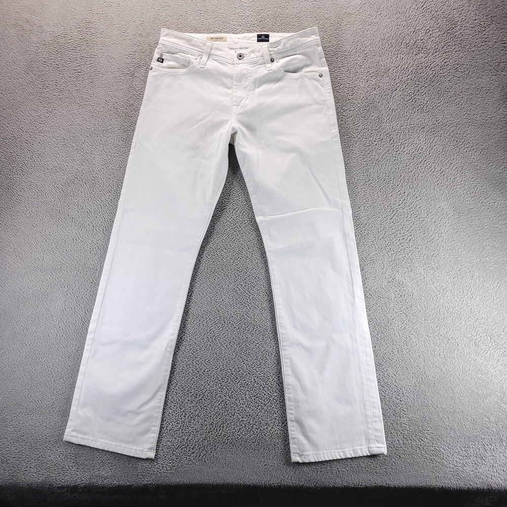 AG Jeans Men 34x30 White The Protege Straight Stretch Denim Comfort 1049SUD-WHT
